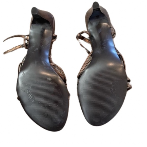 Carlos Santana "Tambien" Heeled Strappy Sandal in Bronze accented with Gems - Picture 3 of 7